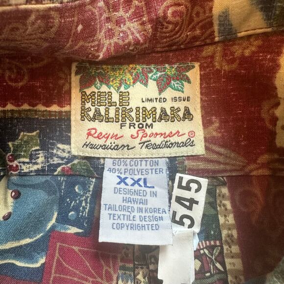 Reyn Spooner 2009 Mele Kalikimaka Limited Issue Hawaiian Traditions shirt XXL - Picture 4 of 4